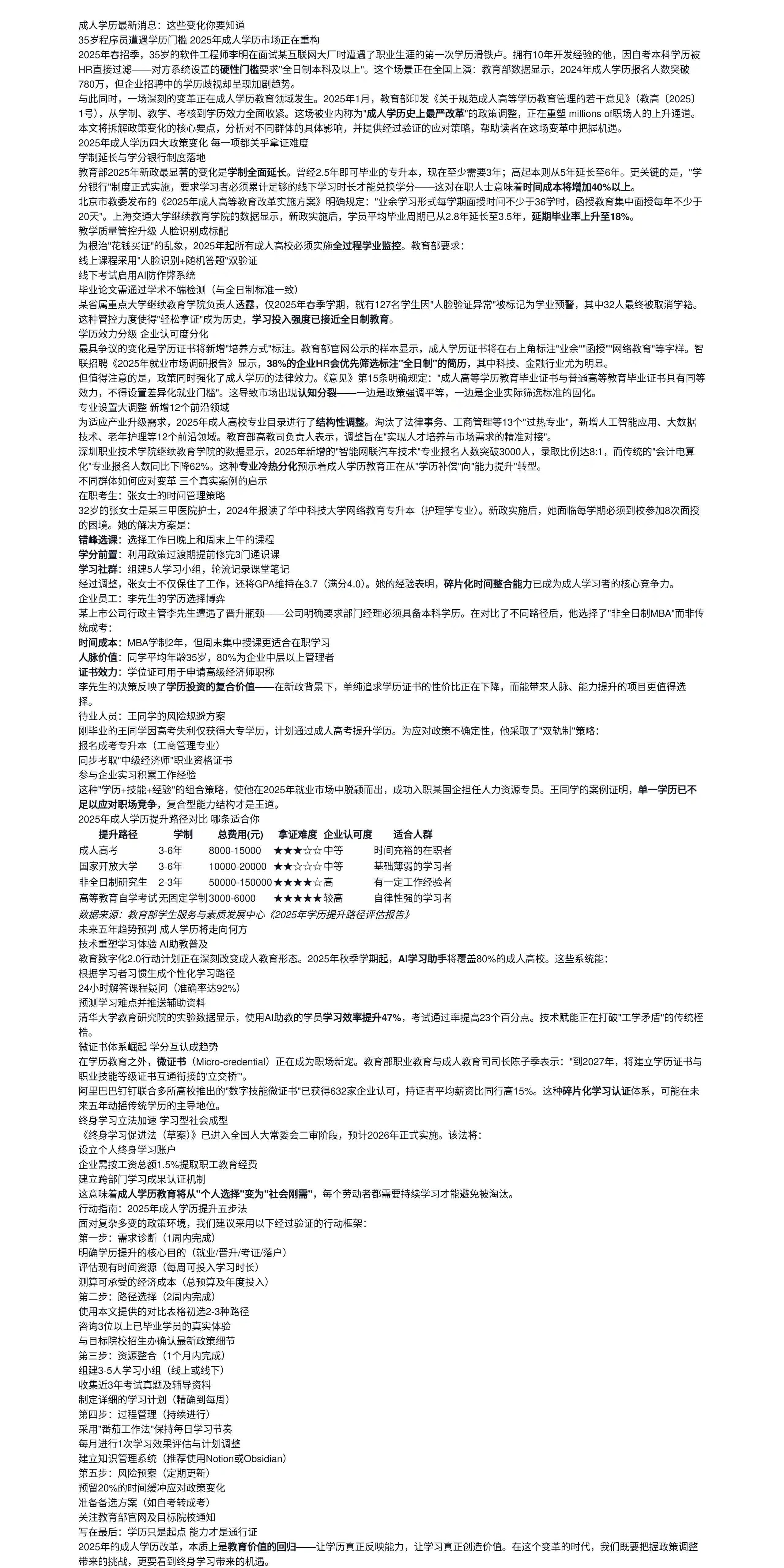 成人学历最新消息：这些变化你要知道