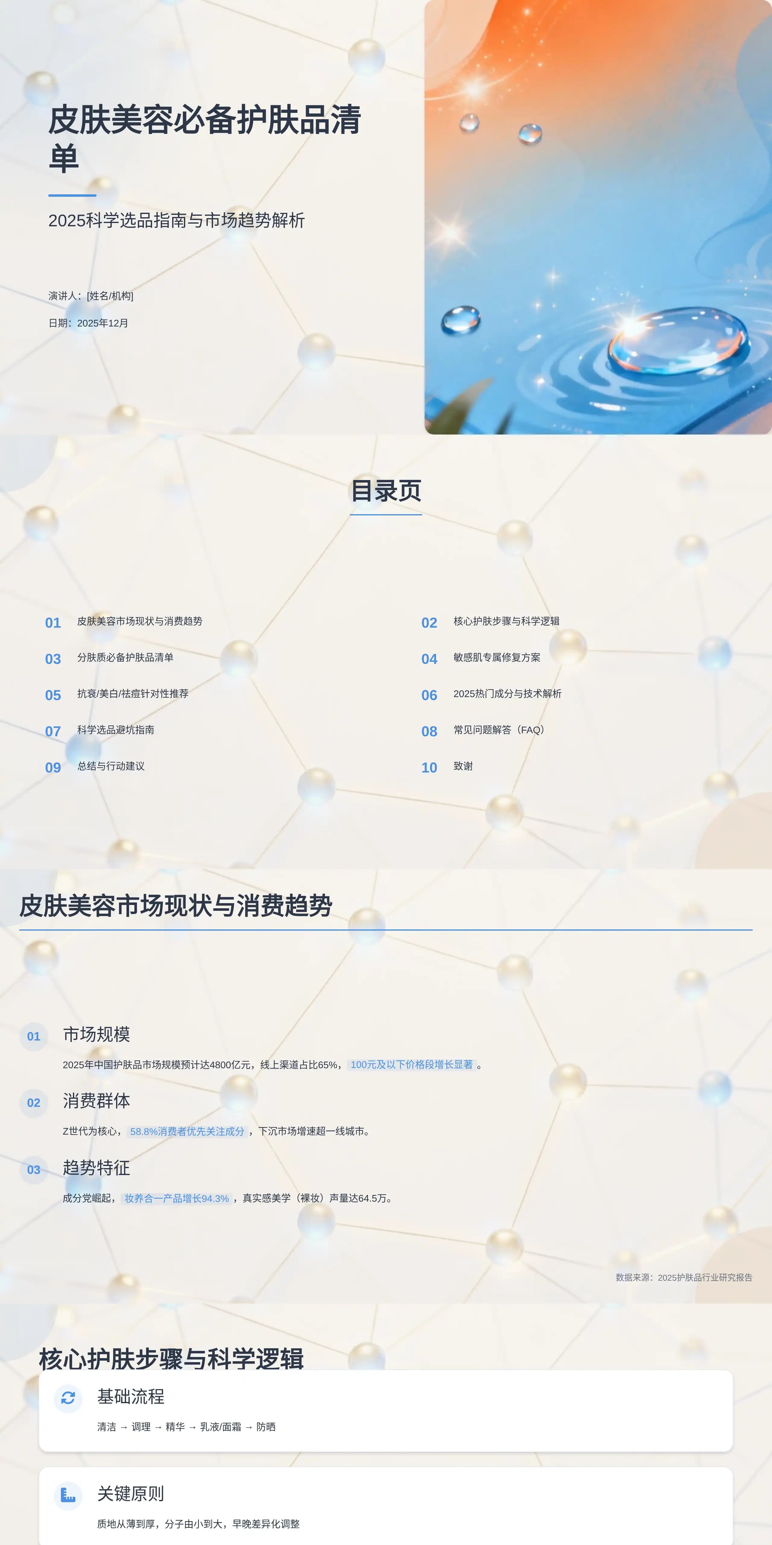 皮肤美容必备护肤品清单与科学指南